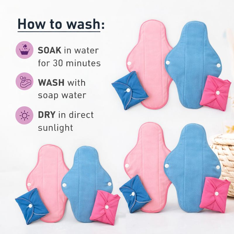 Reusable Sanitary Pads Washable ( PACK OF 4 )